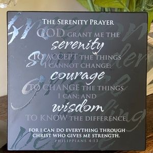 Plaque Serenity Prayer in Blk/Gray/White